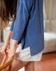 Catalina Sunwashed Tee Indigo Blue One Size Petite By Mersea - Moxiebainbridge