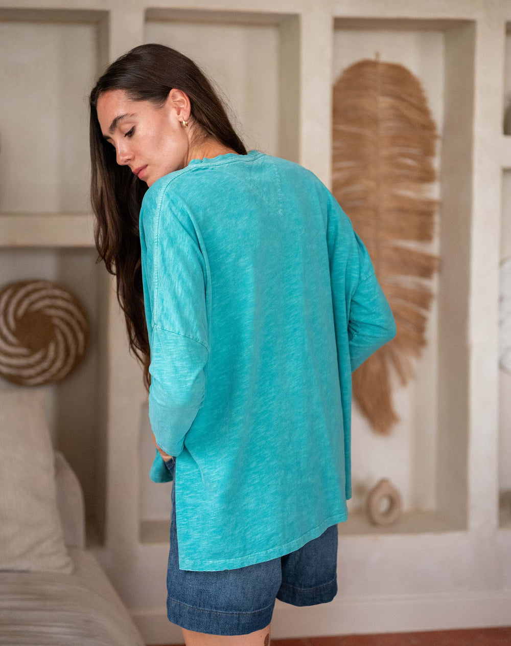 Catalina Sunwashed Tee Pacific Green Petite One Size By Mersea - Moxiebainbridge
