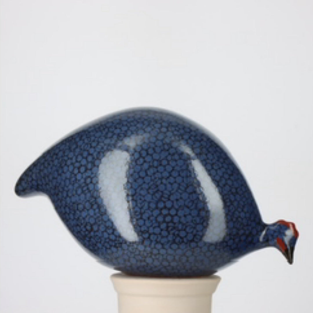 Electric Blue Speckled Pecking Guinea By Les Ceramiques de Lussan - Moxiebainbridge