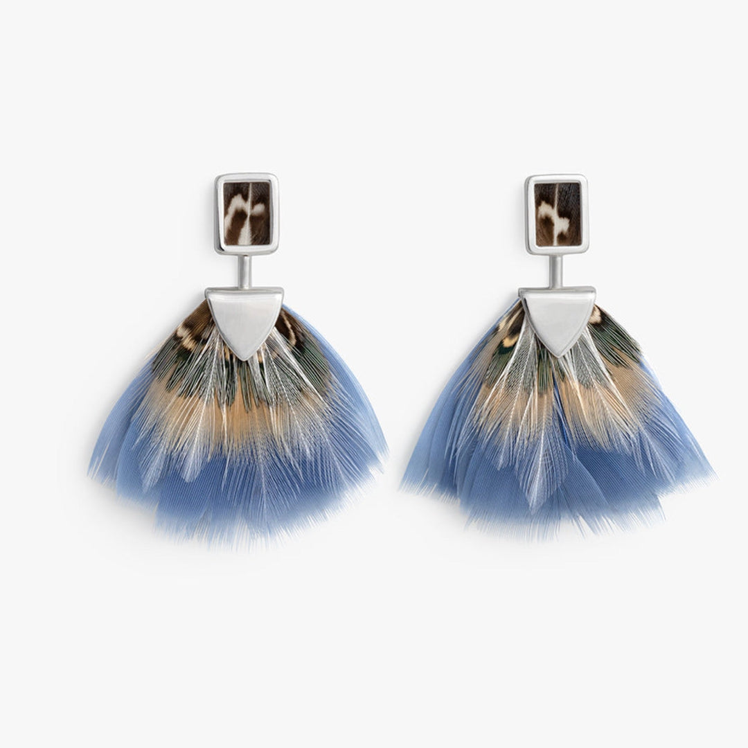 Sydney Bezel Feather Drop Earring By Brackish - Moxiebainbridge