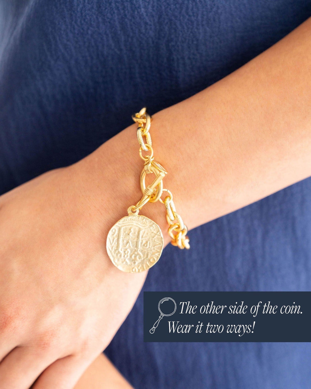 Gold Coin Toggle Bracelet By Susan Shaw - Moxiebainbridge