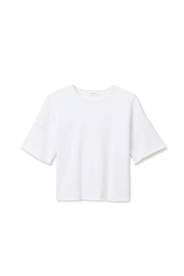 The Ezra Short Sleeve Loose Sweatshirt White By PerfectWhiteTee - Moxiebainbridge