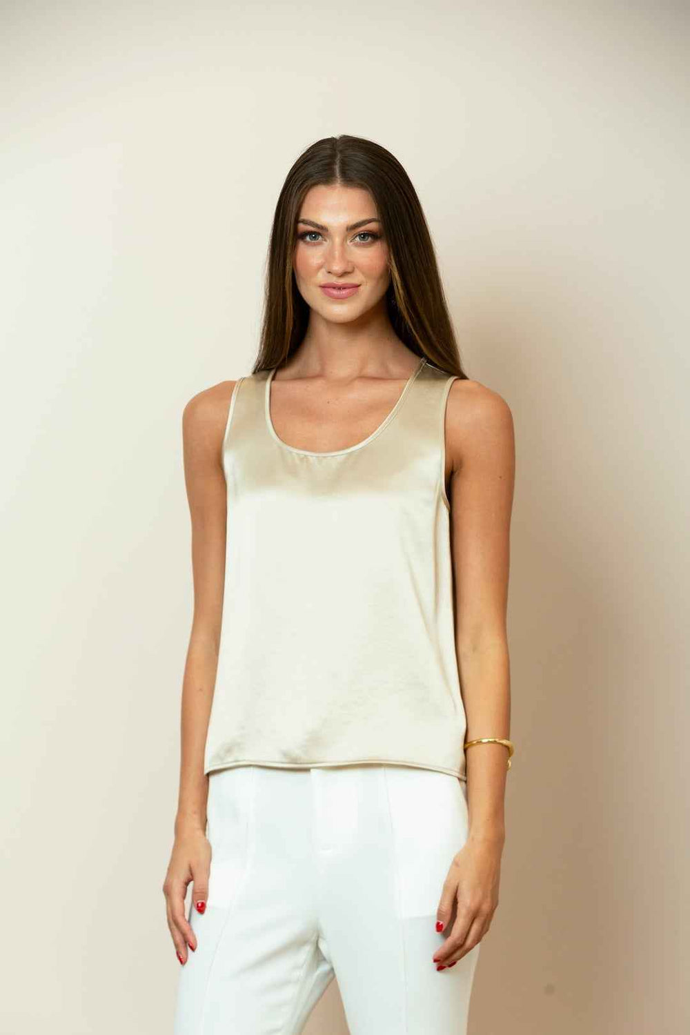 Satin Sleeveless Top - Moxiebainbridge
