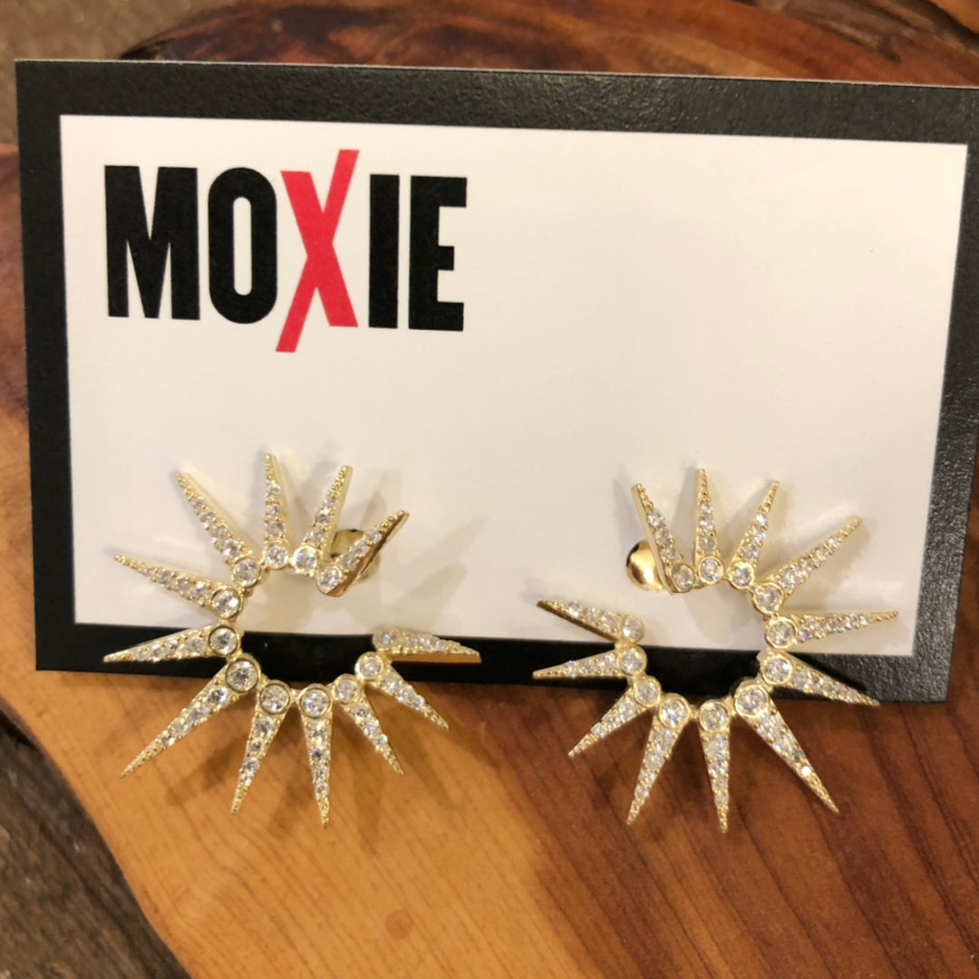Gold Pave Open Starburst Earring By Be-Je - Moxiebainbridge