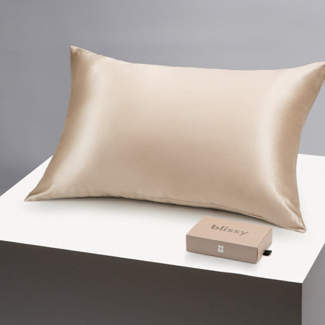 100% Pure Mulberry Silk Standard Pillow Case Champagne By Blissy - Moxiebainbridge