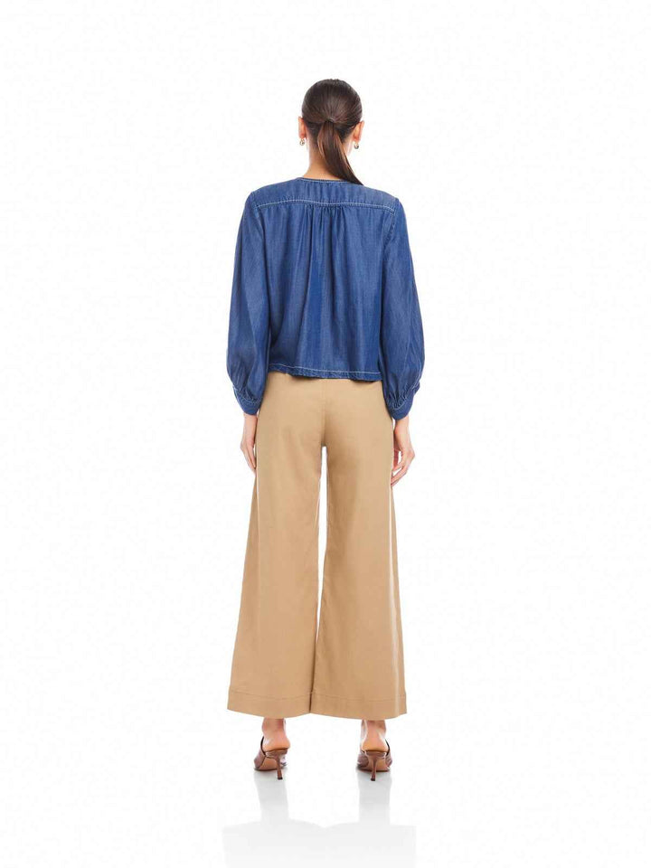 Cassie Lantern Sleeve Top By Fifteen-Twenty - Moxiebainbridge