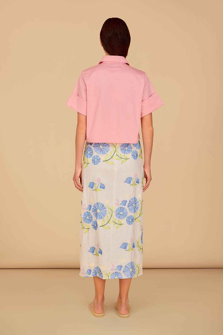 Leigh Wrap Skirt Flora Embroidery By Olivia - Moxiebainbridge