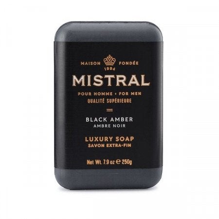 Mistral Black Amber Luxury Bar Soap - Moxiebainbridge