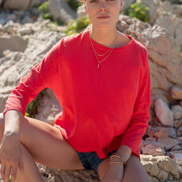 Catalina Slub Tee Coral Bliss One Size By Mersea - Moxiebainbridge