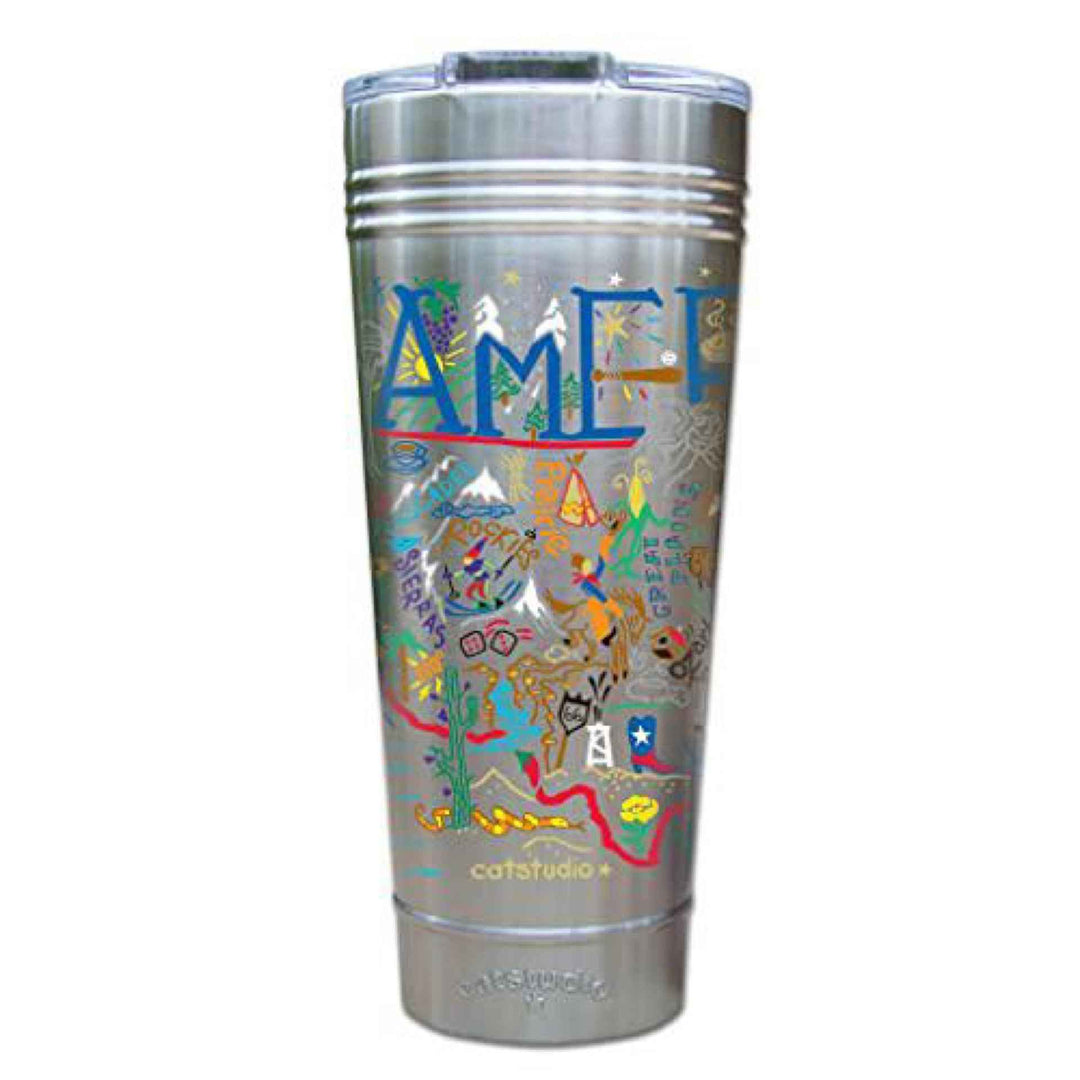 America Thermal Tumbler | Triple Wall Insulation with Non Slip Bottom | Great Travel Cup for Water, Coffee, Tea