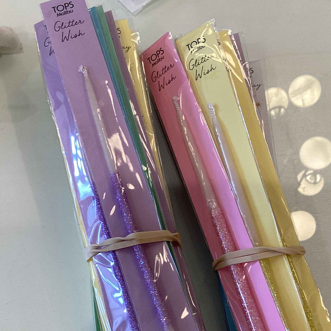 Colored glitter candles