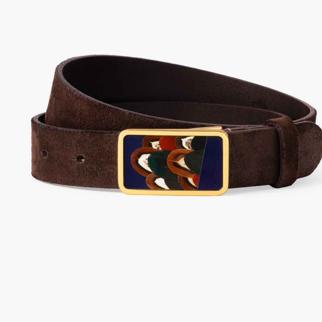 Tripping Tipsey  Chocolate Suede Belt By Brackish