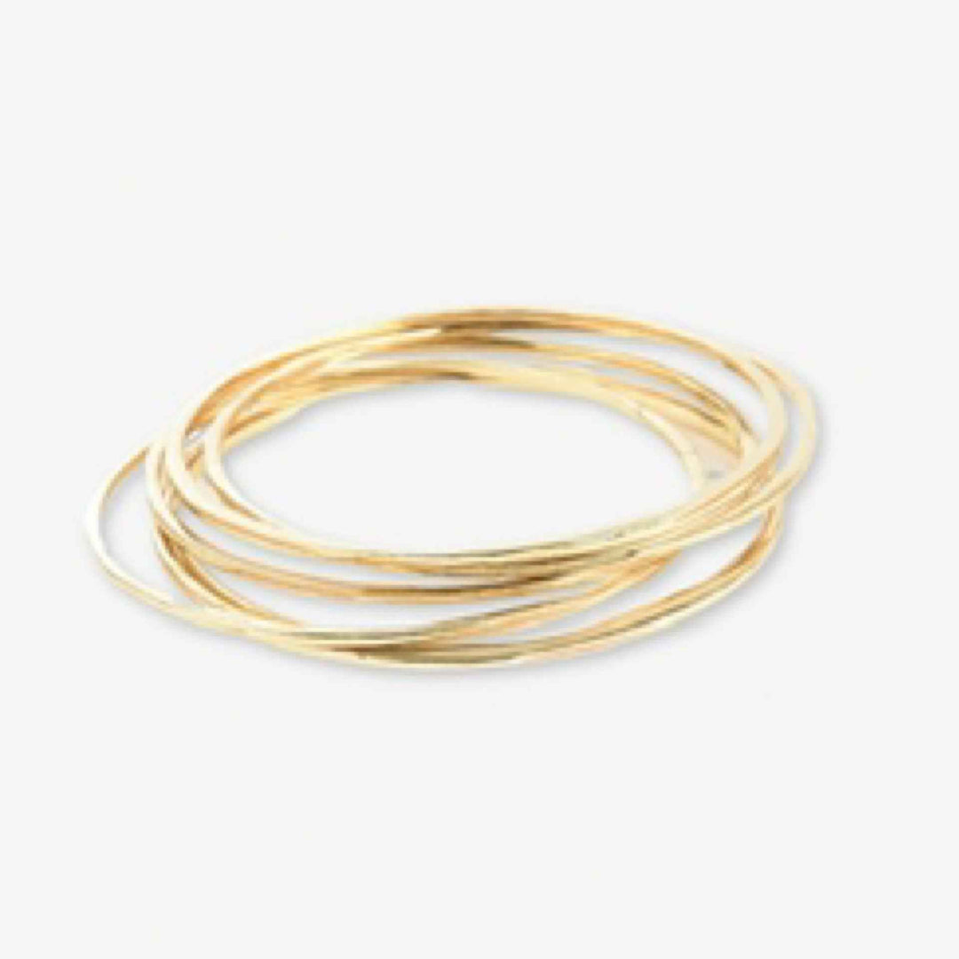 Ink+Alloy Katherine Rounded Bangles Brass