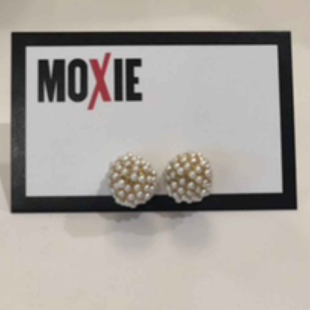 Pearl Ball Stud Earrings  Cream