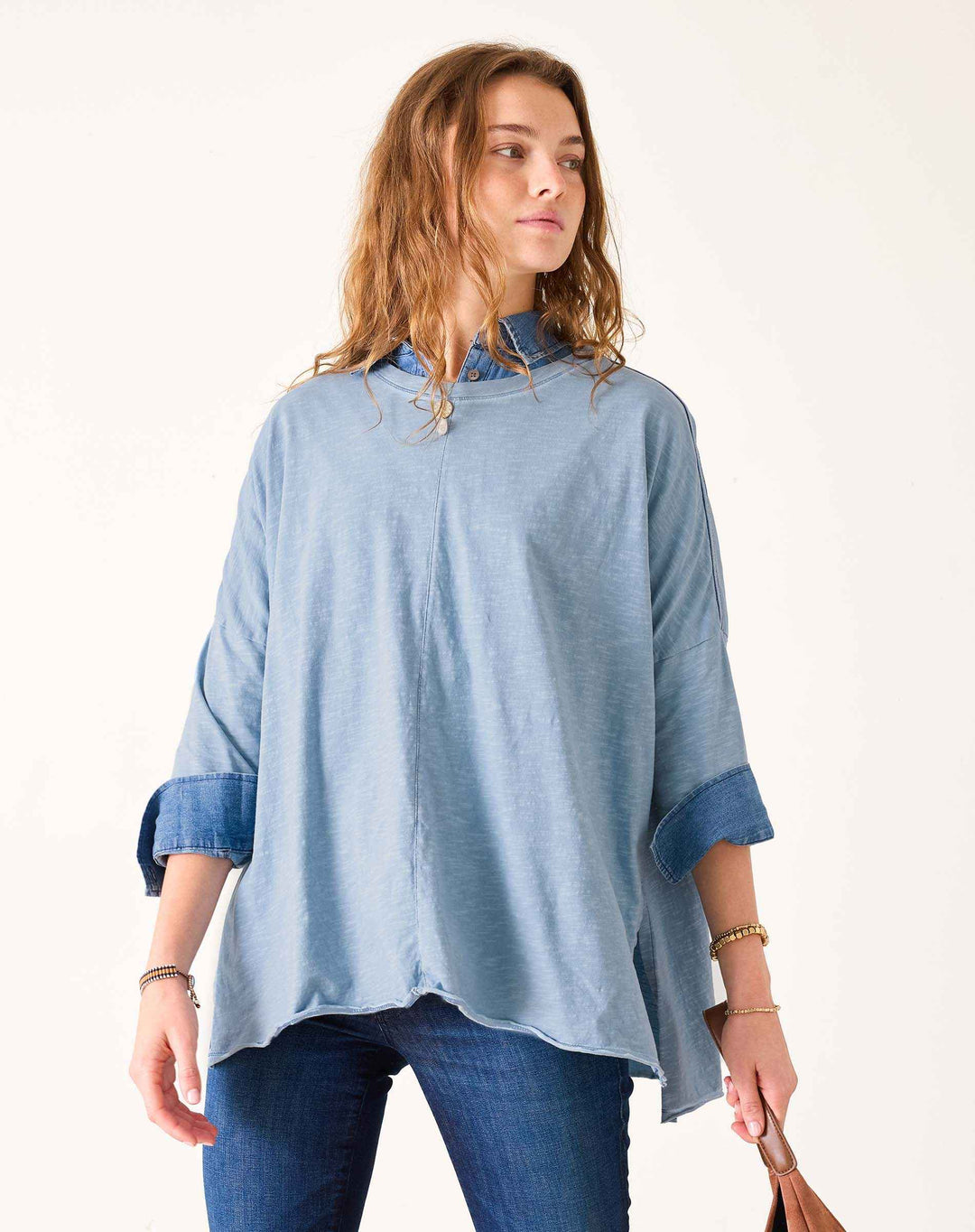 Catalina Slub Tee Shore Blue  By Mersea