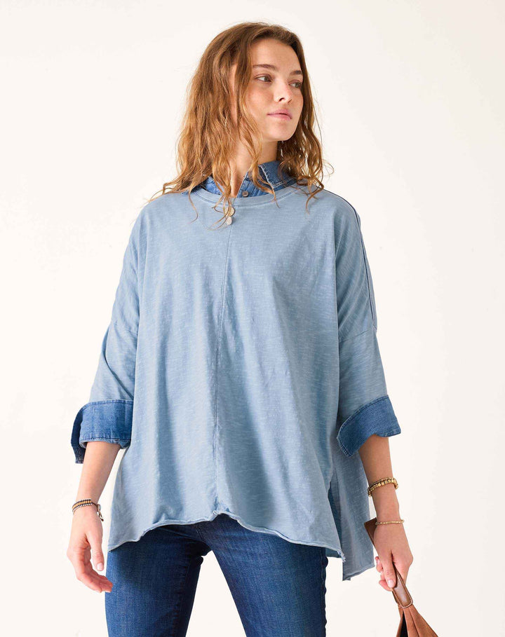 Catalina Slub Tee Shore Blue  By Mersea