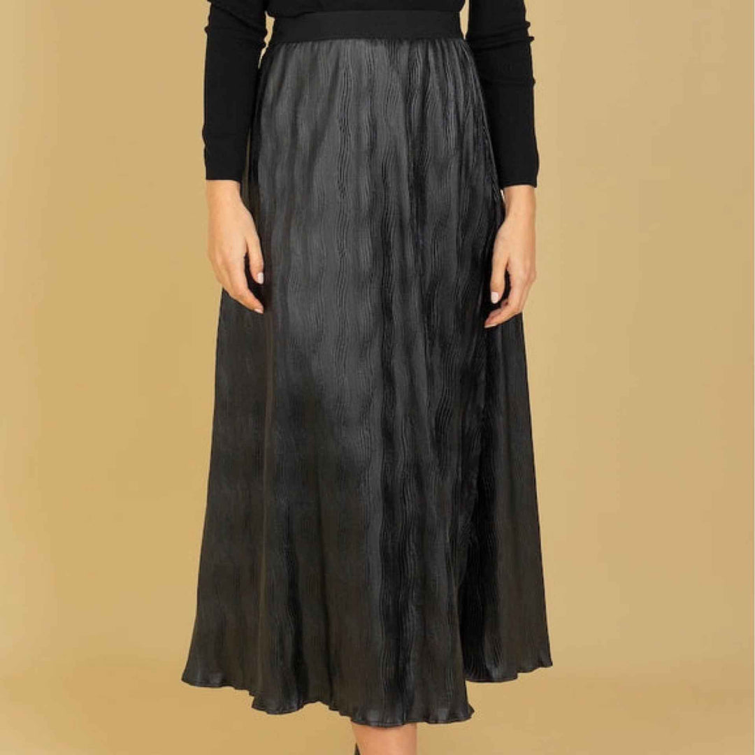 Pleated Midi Skirt Olive Green By Jessie Liu