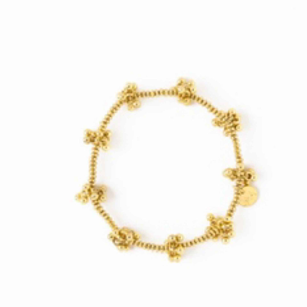 Ink + Alloy Kate Gold Stretch Bracelet With Clusters Of Gold Beads