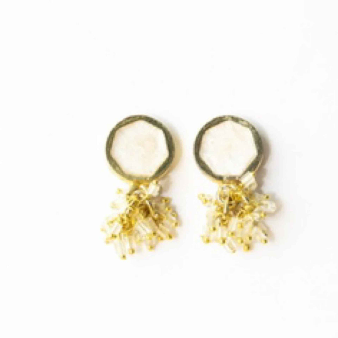 Ink + Alloy Kimberly Enamel Earring White