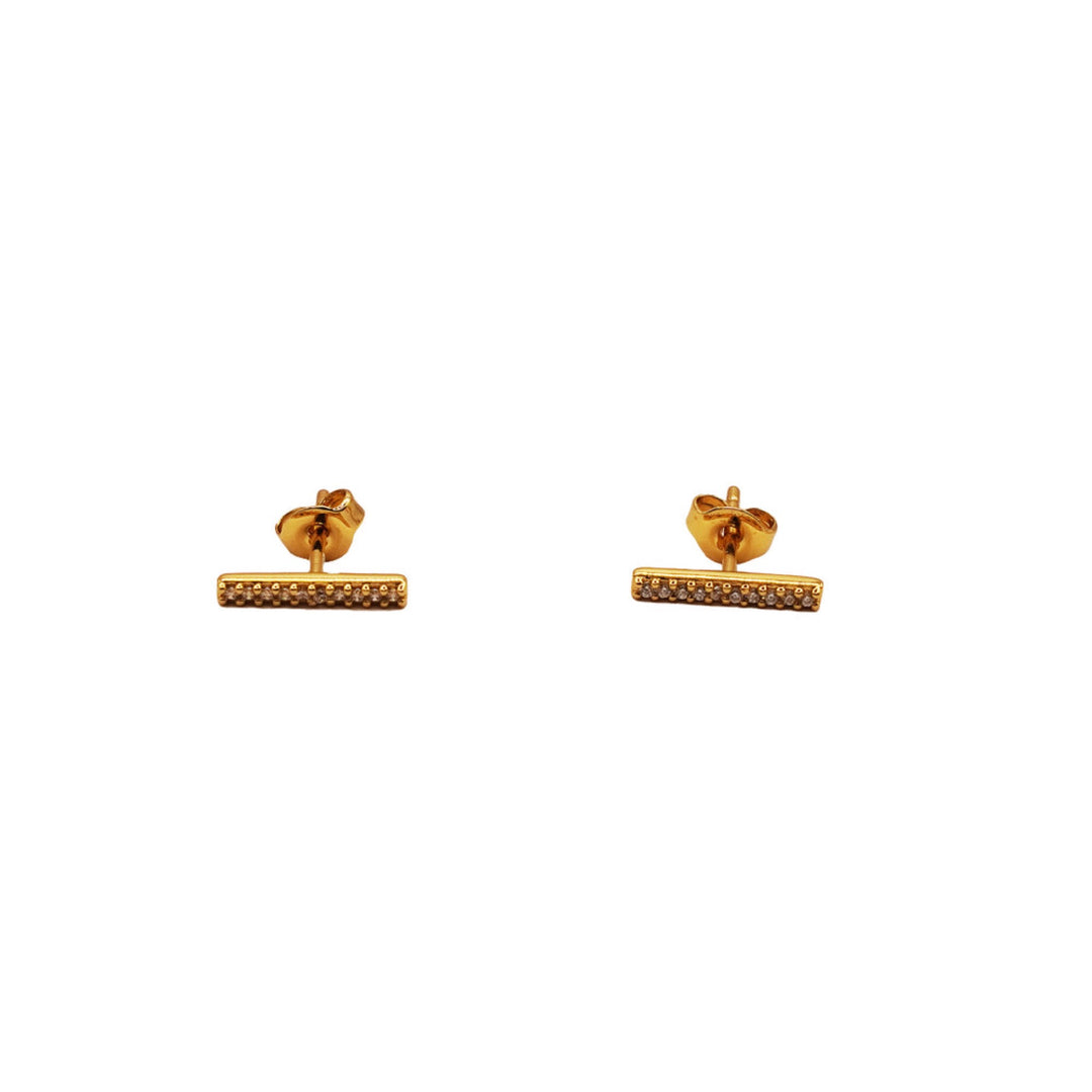 Gold Plated Multi Bar Crystal Studs By SugarBoo