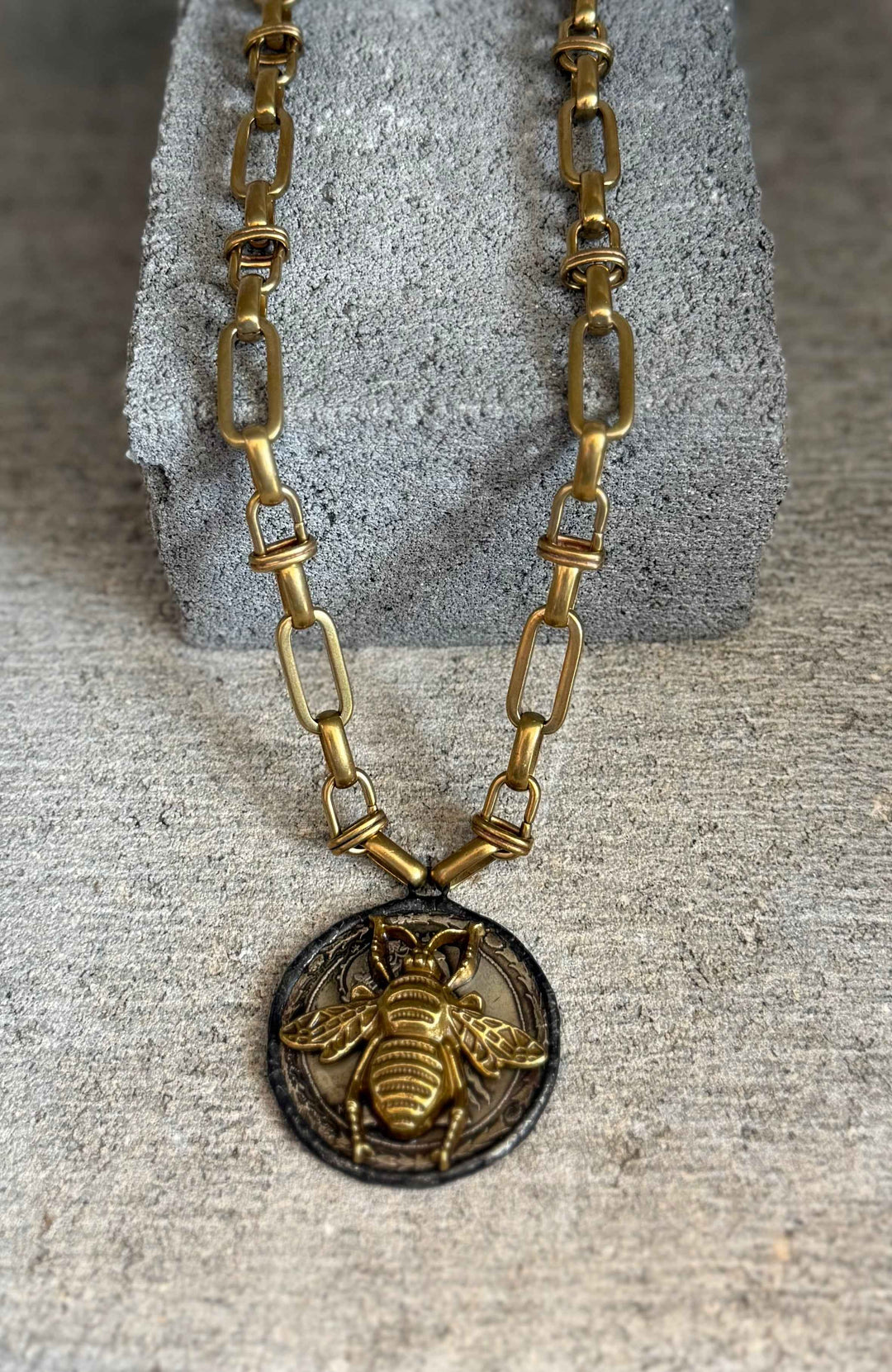 V2 - Vintage Coin Bee Necklace