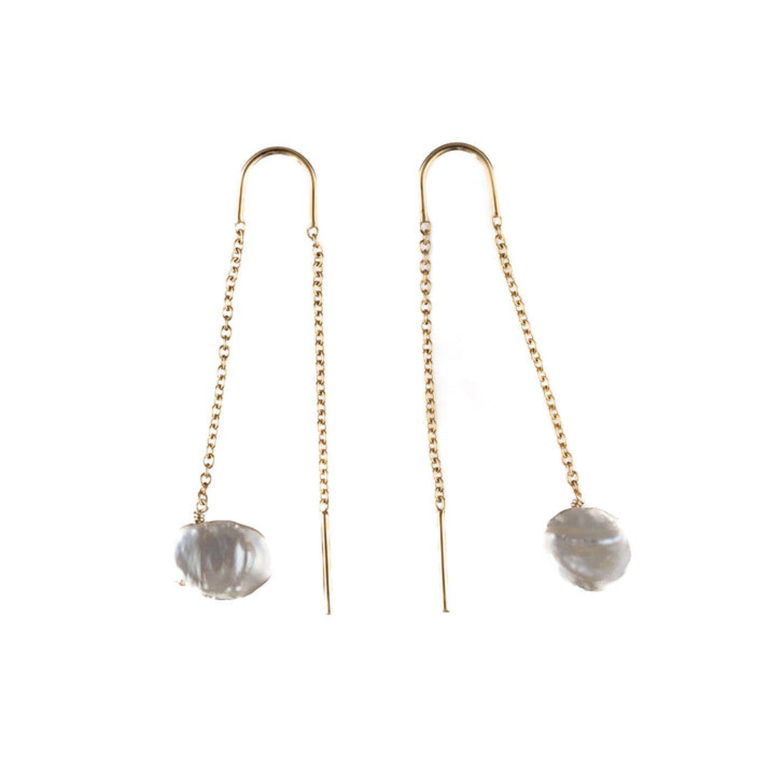 Freshwater Pearl Threader Earrings By SugarBoo