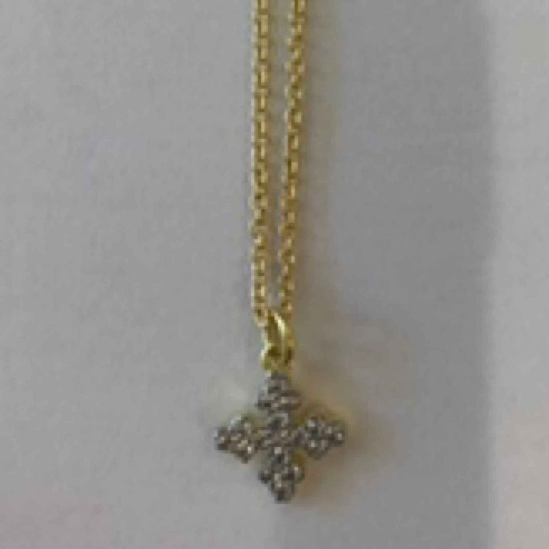 Gold/Silver  with Pave CZ Cross 16 inch By BeJe