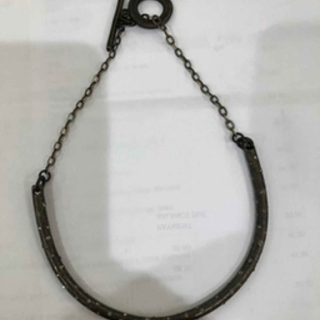 Metal circular collar necklace black diamond Rebel Design