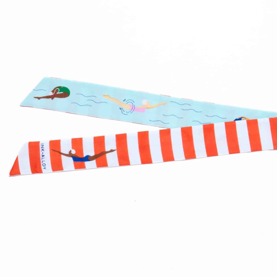 Camille Swimmer Print Skinny Scarf By Ink And Alloy