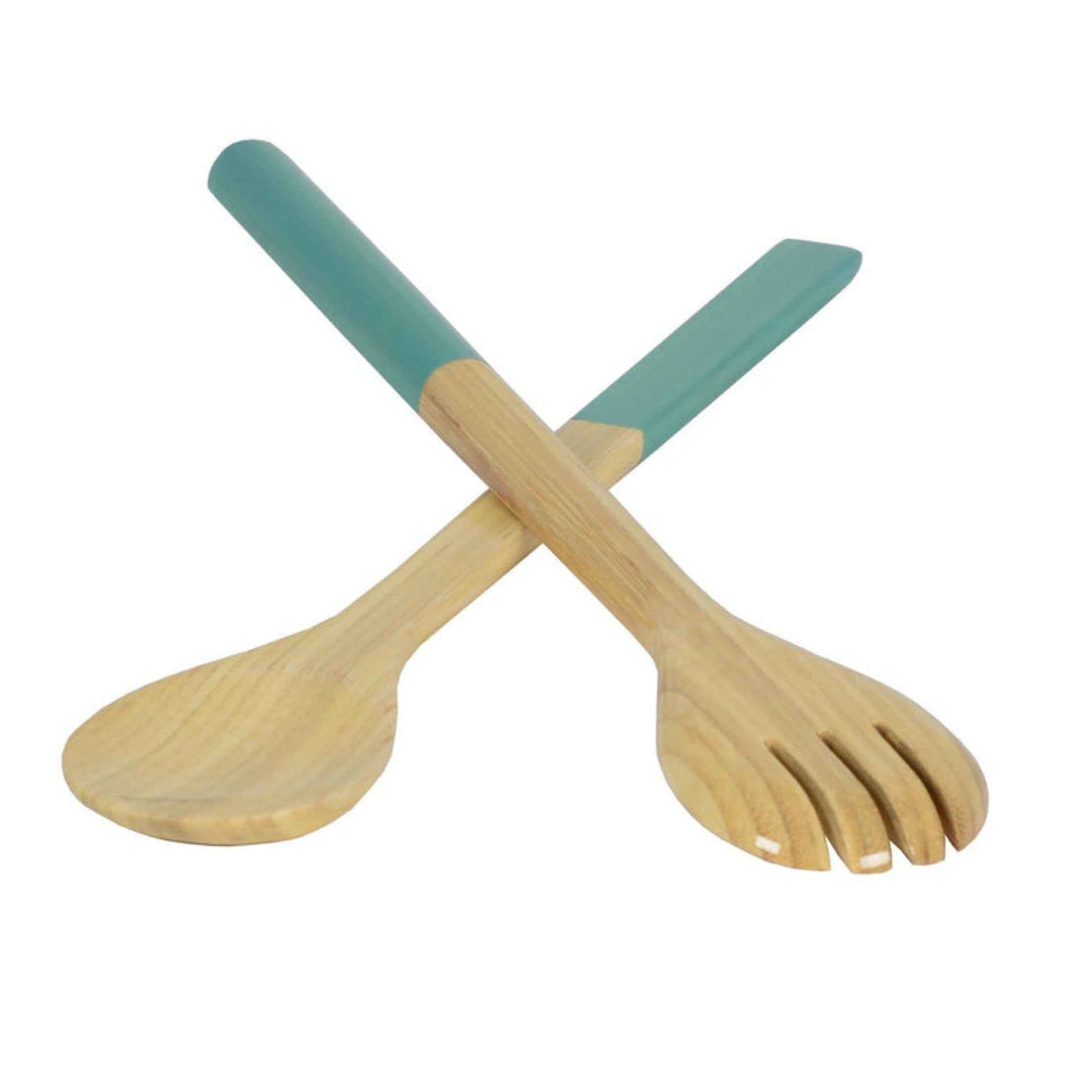 Large Salad Server Set Teal By Albert Punkt