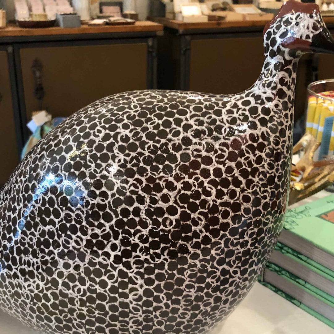 Guinea fowl, black, spotted large