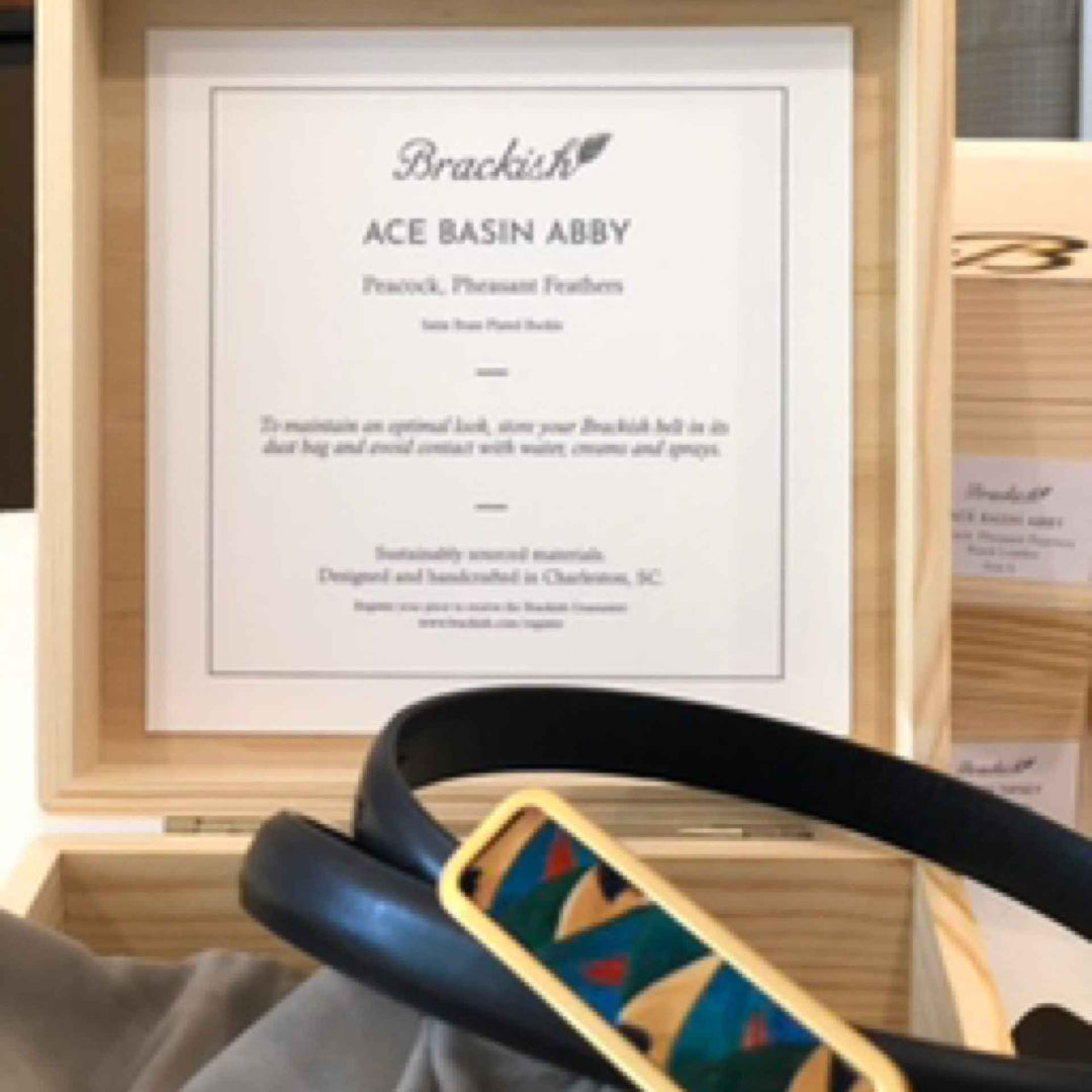 Ace Basin Abby Belt Peacock and Pheasant Feathers