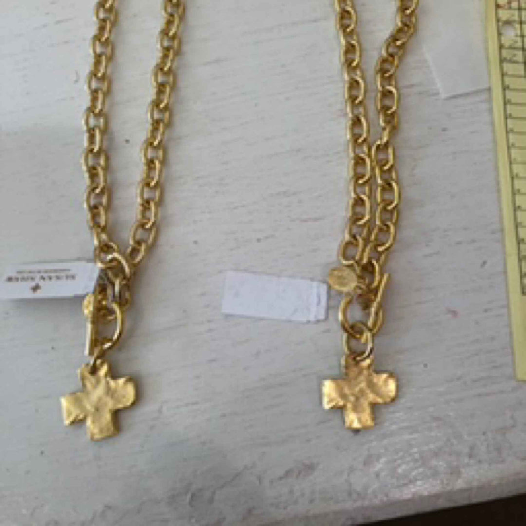 Gold cross necklace  w/ cross #3510CG 03/25