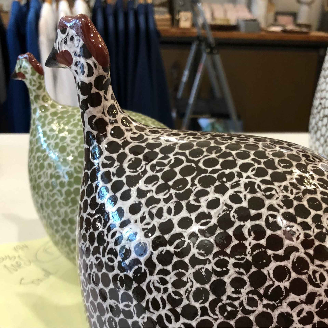 Guinea fowl, black, spotted, medium
