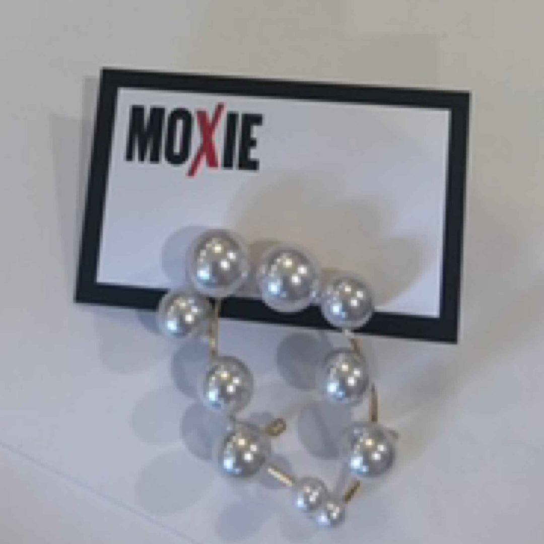 Pearl and Curved Bar Earrings