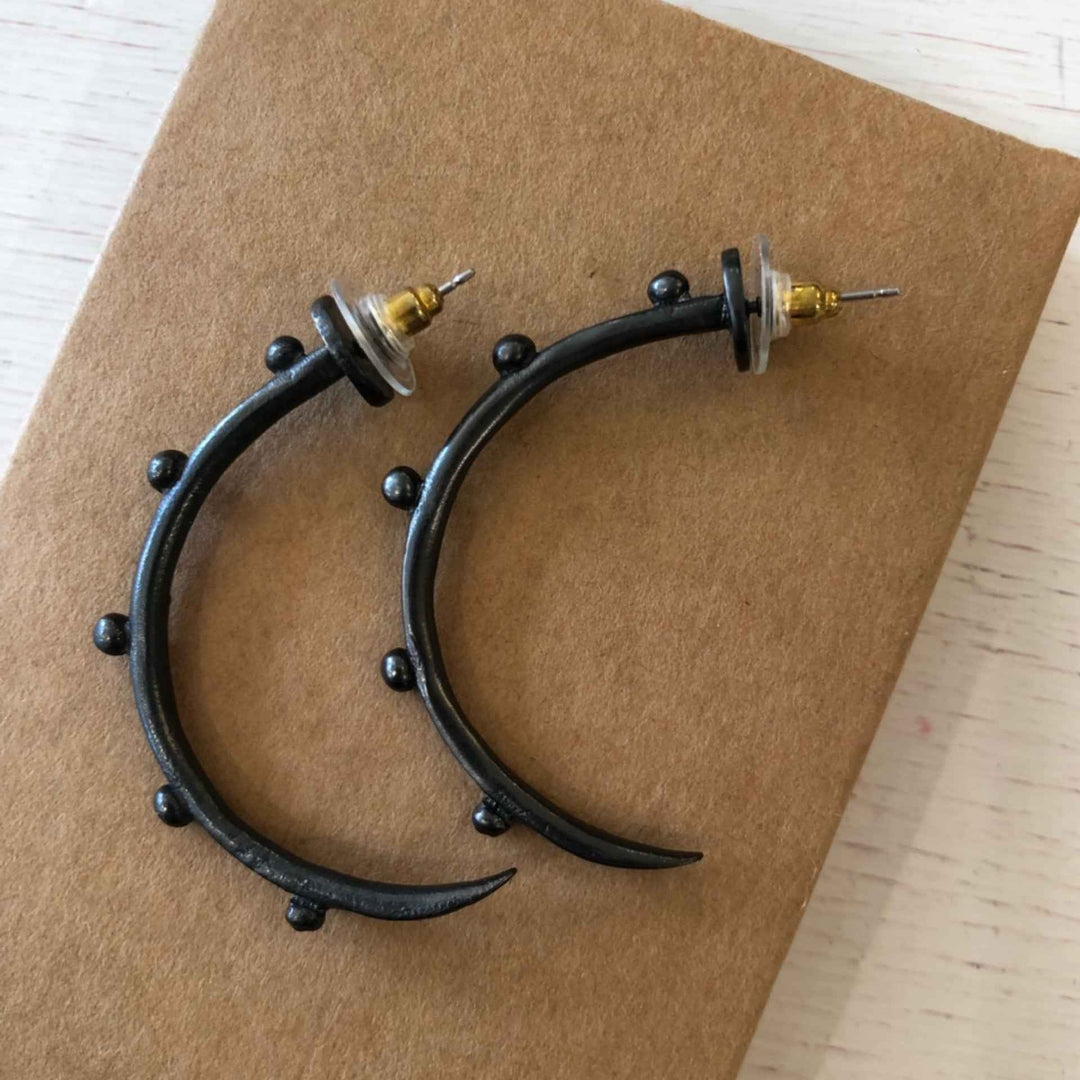 Lavinia Fontana Black Open Hoops By Lock And Key