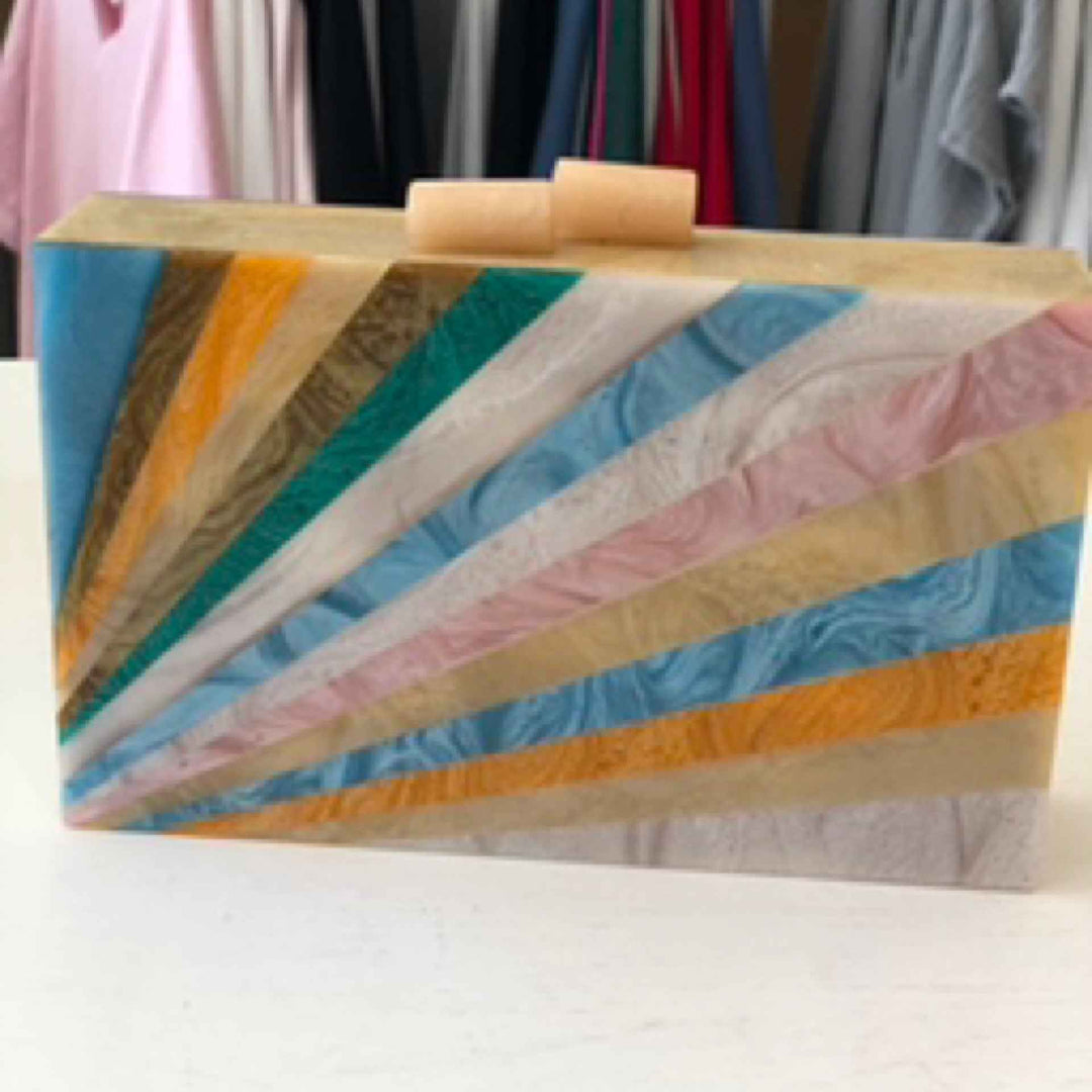 Ricki Designs Wood Acrylic Morning Rays Box Bag