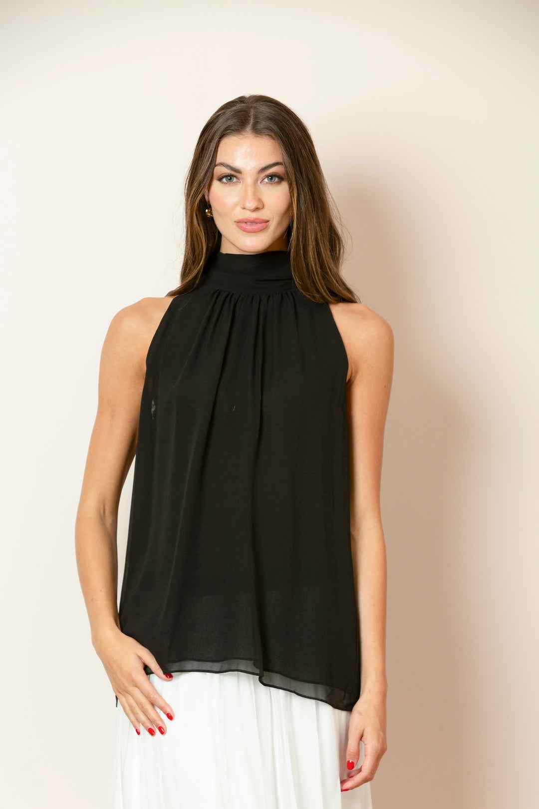 Silk Halter Neck Blouse