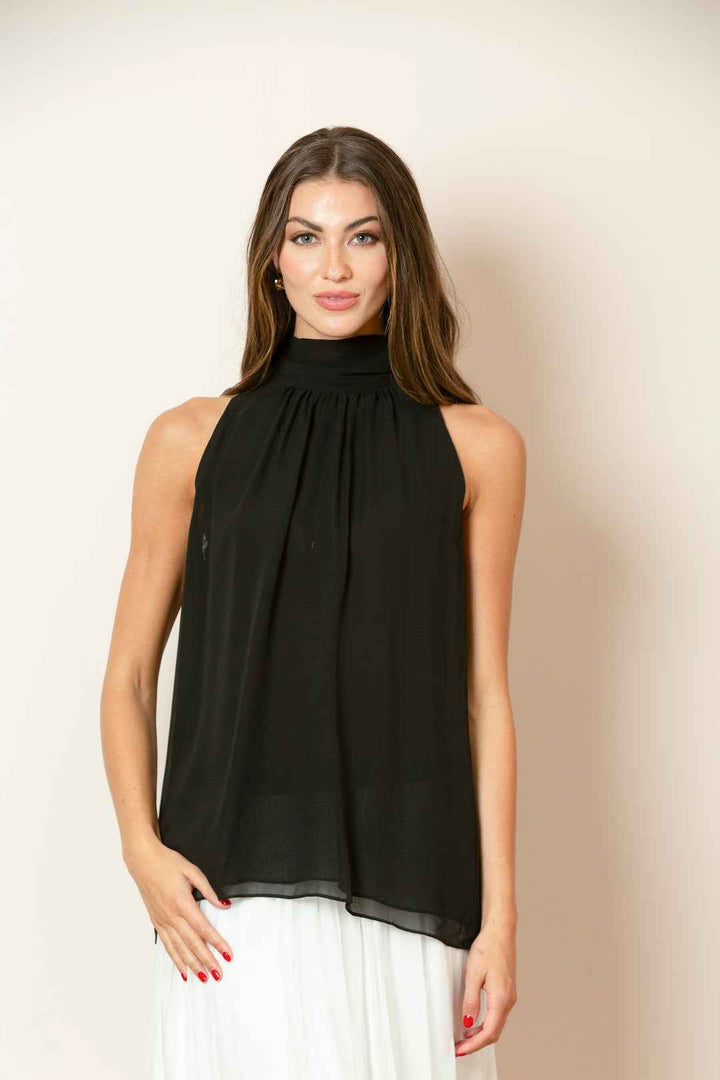 Silk Halter Neck Blouse