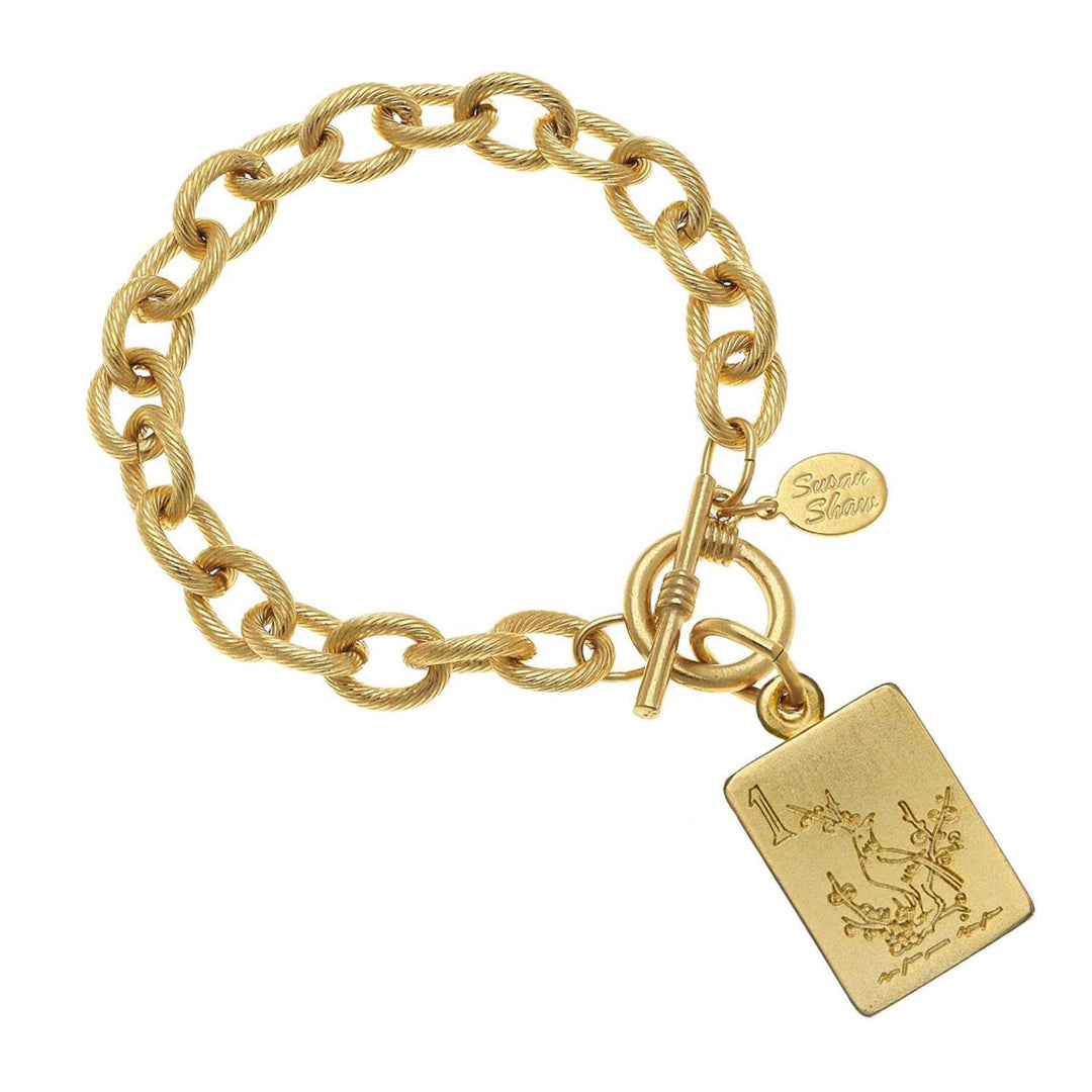 1 Bam Bird MahjongTile Bracelet By Susan Shaw